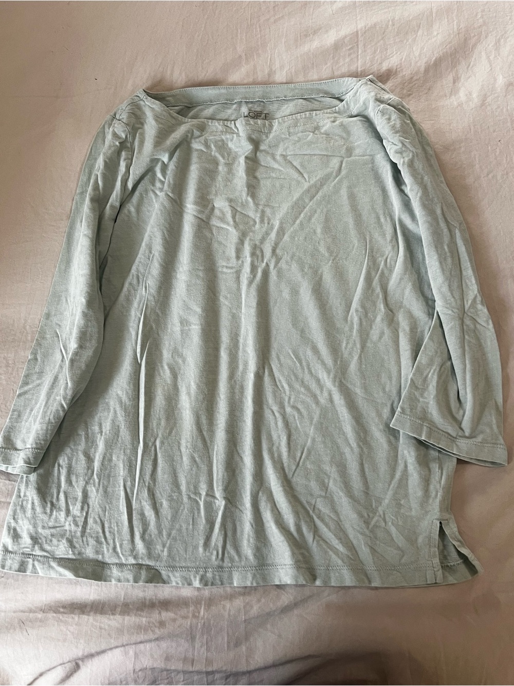 LOFT Light Aqua 3/4 Sleeve Tunic Top